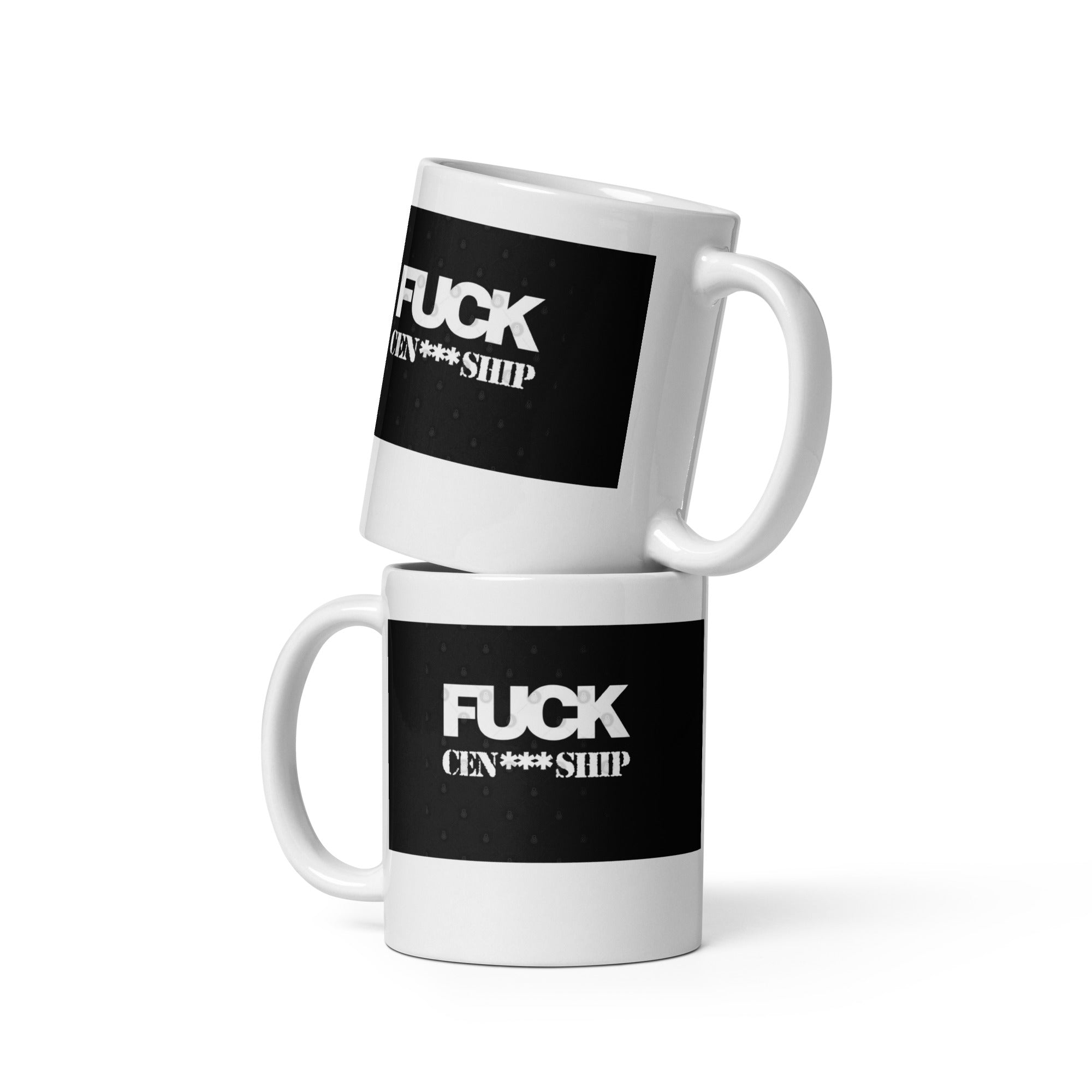 White glossy mug