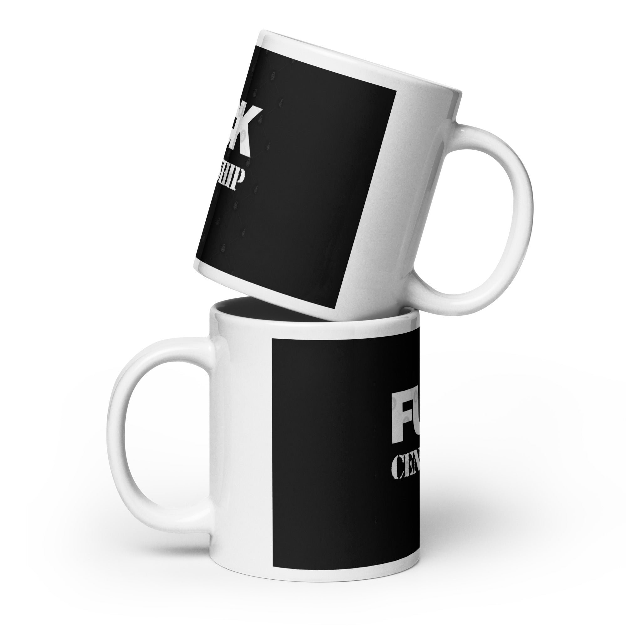 White glossy mug